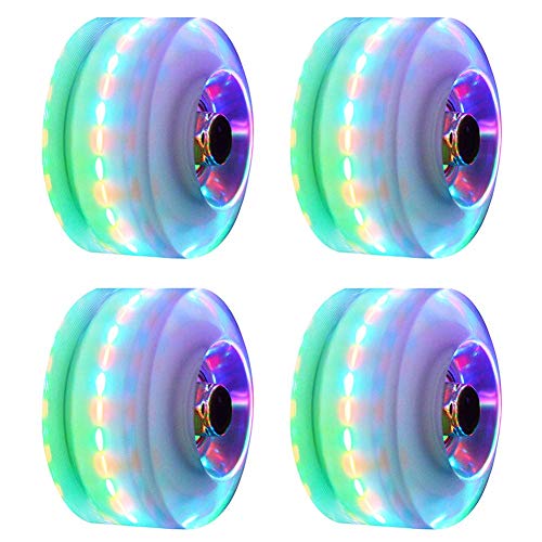 PORFOYO Inline Skate Rollen 76mm - 8 Stück LED Leuchträder Mit Kugellagern