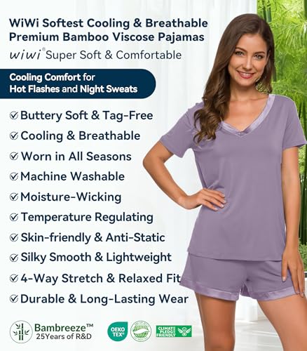 Image of WiWi Women's Cotton Printed Nighty Night Gown Maxi Free Size (Pack of 2)