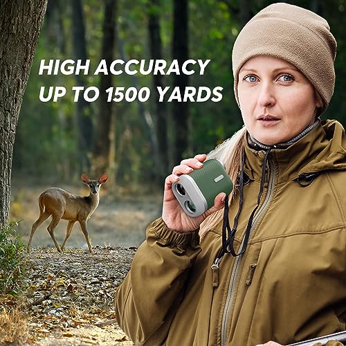 image for Wogree 1500 Yards Hunting Rangefinder with Bow Hunting Mode (Angle, He