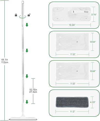 Miniatura 2 de Layers Juego de trapeador de polvo ligero multiusos con herramienta de limpieza extensible, 12 hojas de toallitas húmedas, 1 toallita seca, 1
