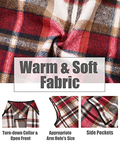 CARCOS Plus Size Women Vest Plaid Lapel Open Front Cardigan Buffalo Sleeveless Jacket Coat with Pockets XL-5XL2