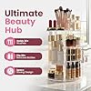 Masirs 360 Rotating Makeup Organizer Countertop - Adjustable Shelf Height - The Perfect Round Spinning Cosmetic Organizer for Bedroom Dresser or Vanity Countertop Storage (Clear)