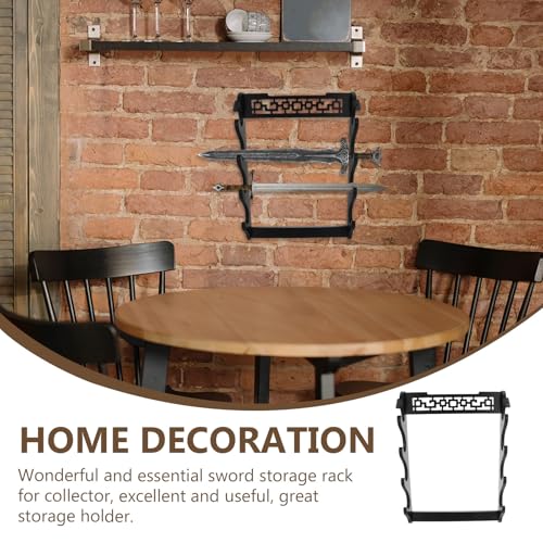 Porte-rangement mural bois foncé multi-couches pour présentation