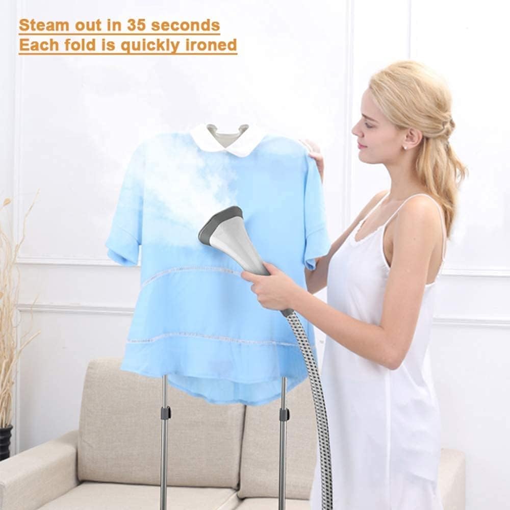 Full Size Steamer for Clothes Garments Fabric-Professional Heavy Duty - 10 Steam Levels Heats in 35 Seconds Perfect Continuous Steam