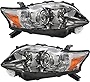 PARTSWICH New Set Of 2 Headlight Assembly Halogen Chrome Interior For LEXUS RX 350 2010, 2011, 2012 Front Driver Left & Passenger Right Side LX2503147, LX2502147 811100E050, 811500E050