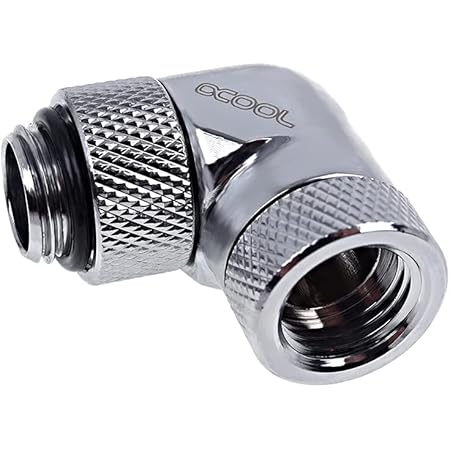 Alphacool 17602 - Giunto Rotante A 16 Mm, Filetto G1/4 Maschio Su G1/4 Femmina – Raccordo A L Cromato Per Raffreddamento A Liquido PC - 4