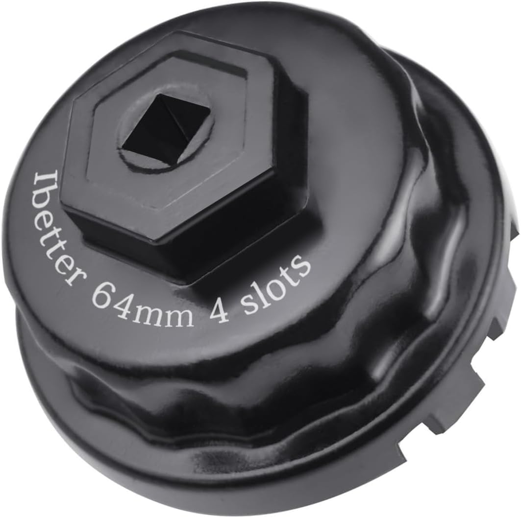 Heavy Duty Oil Filter Wrench for Toyota,Lexus,RAV4,Camry,Tundra,Highlander,Sienna and More-Cup Style Oil Filter Cap Removal Socket Tool for 2.5-5.7L Engine with 64mm Cartridge Style Oil Filter Housing