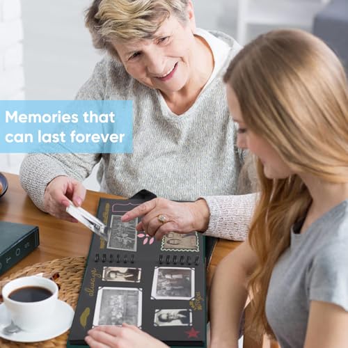 DazSpirit Fotoalbum 29,5 X 21cm Fotoalbum Zum Selbstgestalten Schwarz Fotobuch Mit 80 Seiten Scrapbook, Für 240 Bilder, Inkl.12 Metallic Farbmarker, Gästebuch Für Geburtstag Und Hochzeit, Dunkelgrün