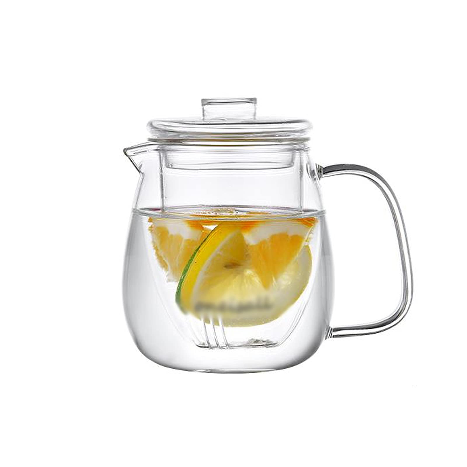 Jarra Agua Fria Jarra de vidrio simple con forro vertical Alto Borosilicate Jarra de vidrio Jugo de tetera para el hogar para el hogar, restaurante, cafetería Jarra Agua Detox Frutas ( Size : Small )