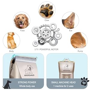Dog Clippers for Grooming,Dog Grooming Kit for Heavy Thick Hair&Coats/Low Noise Rechargeable Cordless Hair Trimmer/Pet Shaver with Paw Trimmer for Small & Large Dogs Cats Dog Clippers for GroomingDog Grooming Kit for Heavy Thick HairCoatsLow Noise Rechargeable Cordless Hair TrimmerPet Shaver with Paw Trimmer for Small Large Dogs Cats