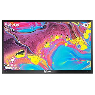 SYLVOX 43 Inch Outdoor Smart TV QLED 4K UHD Waterproof TV, 2000NIT High Brightness Built-in Google Assistant Anti-Glare, Suitable for Outdoor Shaded to Bright Light Areas (PoolproQLED Series)