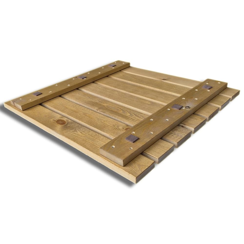 SUNWOOD Pedana Doccia Antiscivolo 70x70 cm, in Legno Massello di Pino - Finitura Rovere Chiaro