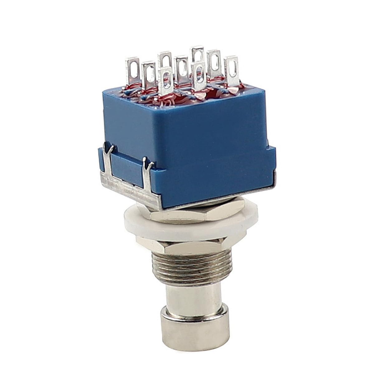 Pedal de Efectos de Guitarra Eléctrica Metal 9 Pines Azul 5 Piezas | True Bypass, Reemplazo de Piezas Viejas o Rotas, Control de Indicador LED