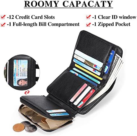 GAEKEAO Purses for Women, RFID Blocking Credit Card Holder Wallet Small Ladies Purse with Zipper Pocket & ID Window