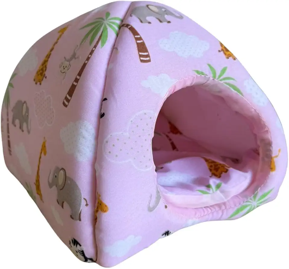 DUARI PET Cama Toca Iglu 2 em 1 para Hamster Porquinho da Índia Chinchila Design Dobrável e Confortável (FÊMEA - Estampa Sortida)