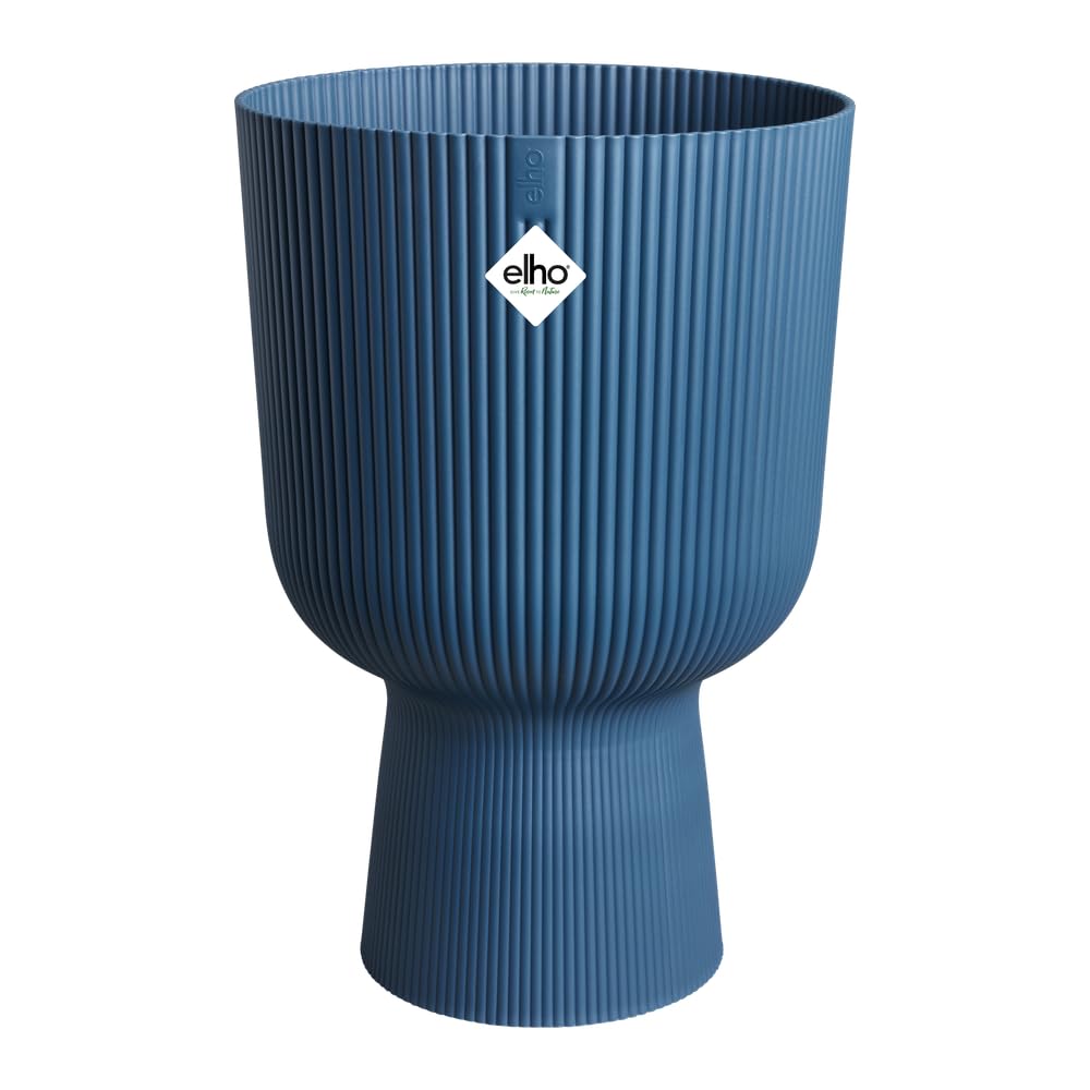 elho Vibes Fold Coupe 30 - Indoor Plant Pot - 100% Recycled Plastic - Ø 29.5 x H 44.7 cm - Blue/Deep Blue — image 1