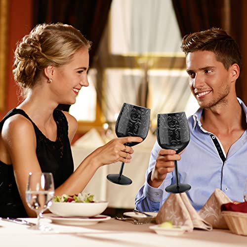 Chengu 4 Sets Stainless Steel Wine Glass Plated Wine Glasses Unbreakable Stemmed Wine Glasses 17 Oz Stainless Steel Wine Goblet For Outdoor Pool Party, Anniversary And Wedding Holiday (Black) #TOP4