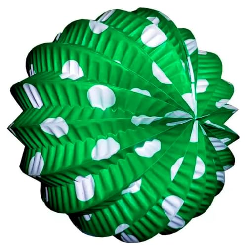 Farolillos Feria Verdes Con Lunares Blancos 22 Cm De Diámetro Pack De 12 Farolillos Para La Feria Auténticos Farolillos De Papel Listos Para Usar Incluye Alambres Nexum Market