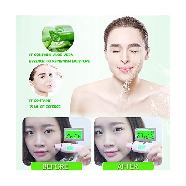 Aloe Facial Skincare Sheet Hydrating Moisturizing Revitalizing Facial Skincare Sheet for Dry, Oily, Sensitive and Tired Skin 25ml/0.8oz, Pack of 10