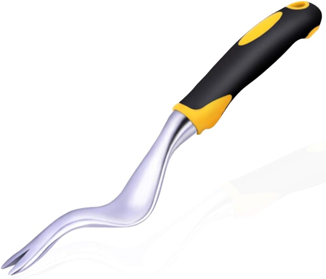 Wailicop Garden Hand Weeder Grip Weeding Scratch - Stainless Steel Manual Weed Puller Bend-Proof Gardening Tool Remove Dandelions, Thistles and Other Weeds