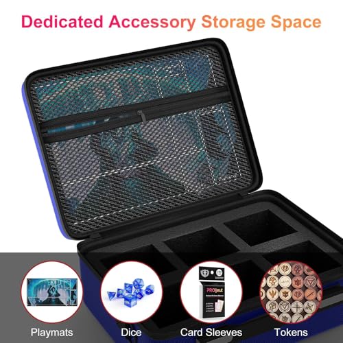 Image of Proijeut Card Deck Box with Portable Case, 6 Pack Clear Commander Deck Box with 6 Dividers, Holds 600+ Double Sleeved Cards, Fit for MTG, YuGiOh, TCG (Blue)