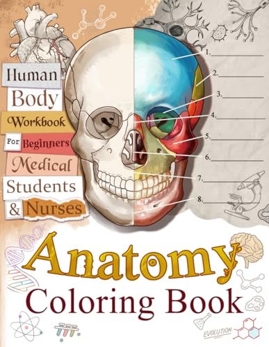 Anatomy Coloring Book: Human Body Workbook for Beginners, Medical Students, and Nurses, Detailed Diagrams of Major Systems to Color and Learn