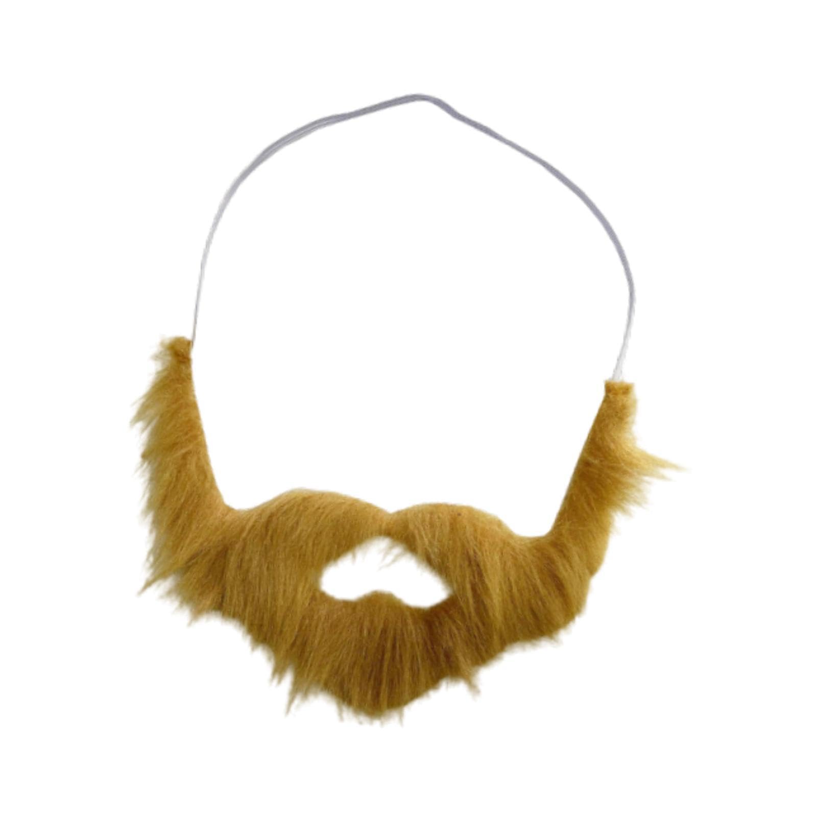 Harilla Fake Short Beard Fancy Dress Performance Mustache for Holiday Stage Performance, brown