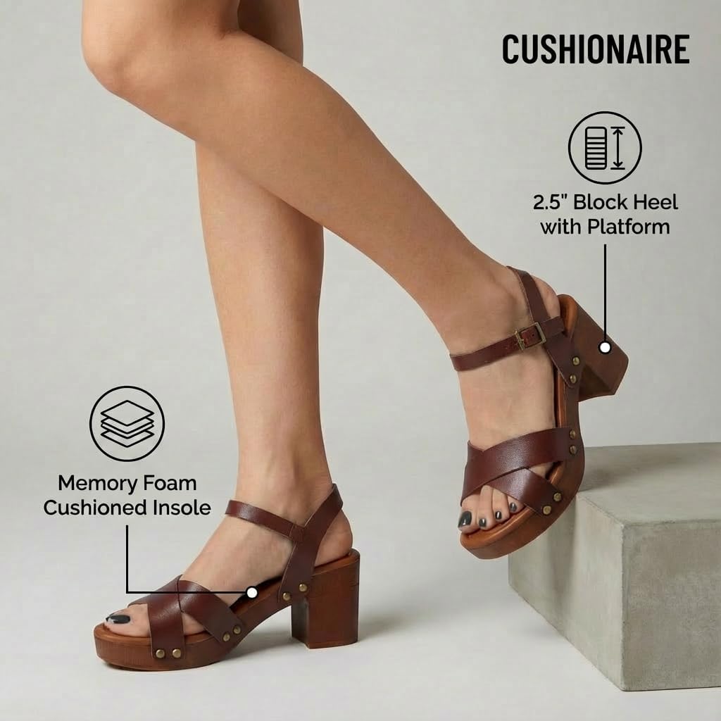 CUSHIONAIRE Women's Slate Faux Wood Sandal +Memory Foam Insole & LiteSole Technology -Wide Widths Available - Image 8