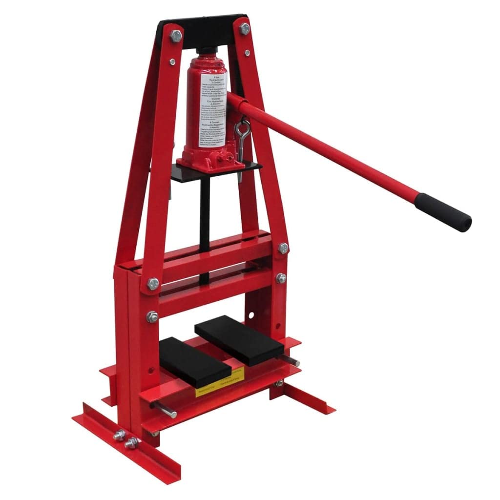 Prensa hidráulica de taller de 6 toneladas, 255 mm de ancho de trabajo, 130 mm de carrera, travesaños ajustables en 2 posiciones, para cojinetes de cojinetes, articulaciones esféricas, garaje