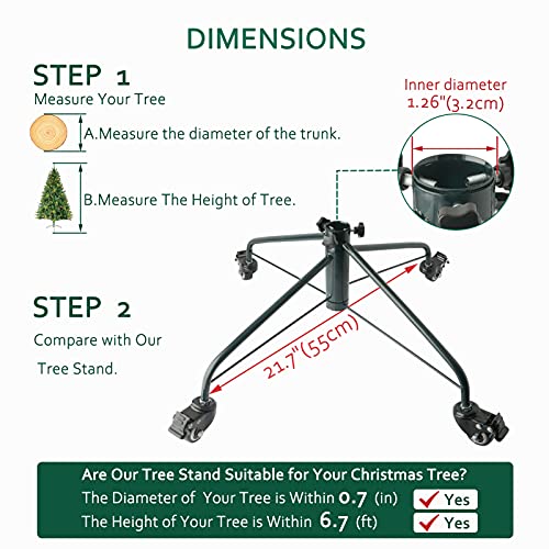Elfjoy Christmas Tree Stands For Artificial Trees Metal Large Rolling Christmas Tree Stand 21.65" #TOP1