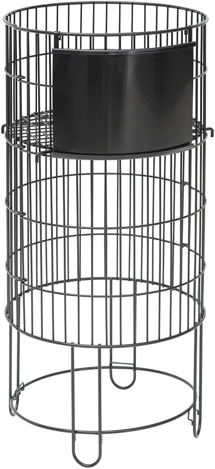 Round Black Wire Collapsible Dump Bin - 15D x 32H