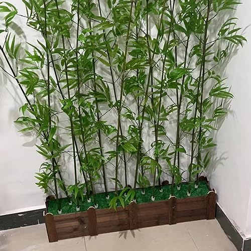 Planta de bambú artificial de 2 m de alto para interiores, para terraza, balcón o pasillos, árbol de bambú falso con base de madera, decoración de plantas verdes para librerías, opción colorida,