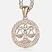 Produktbild DDDDMMMY Halskette,Waage 12 Sternzeichen Sternbilder Anhänger Halskette Für Frauen Männer 585 Rose Gold Halskette Männlichen Schmuck Mode Geburtstag Geschenke