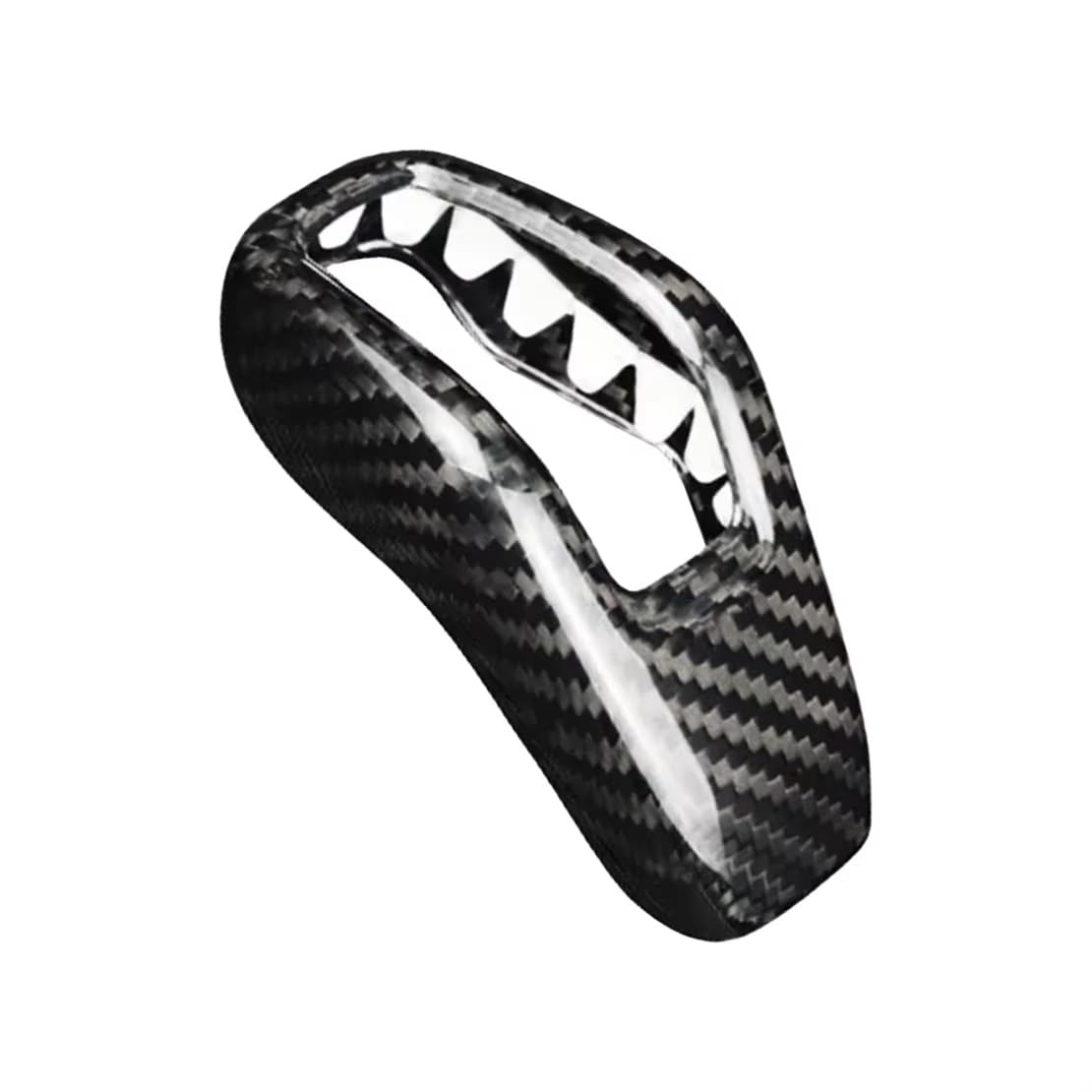 Xfheqmd One Color Car Interior For Jaguar For F-Type 2013-2021 Carbon Fiber Black Gear Shift Knob Cover Trim