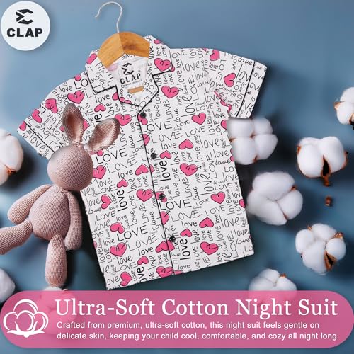 Image of CLAP Kids Cotton Printed Half Sleeves Night Suit