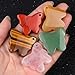 LE SKY 6 Pcs Natural Crystal Pendants Butterfly Shape Healing Chakra Gemstone Charms for Women Men Jewelry Making DIY Gift