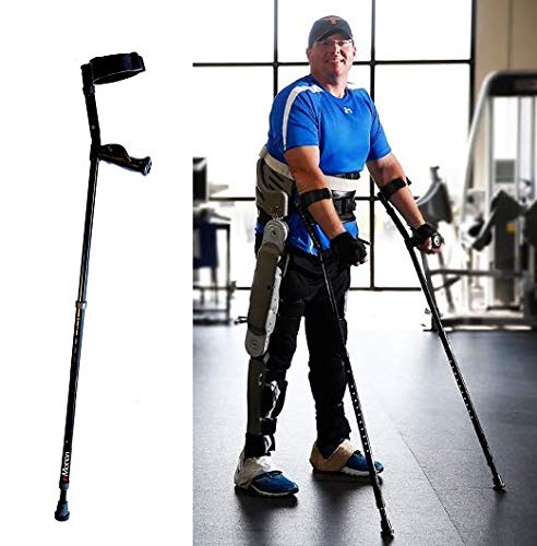 in-Motion Forearm Crutches | Spring Assist | Ergonomic Handles | Articulating Tips | Size Short (3'6" - 4'10") | Glossy Black - Thumbnail 7