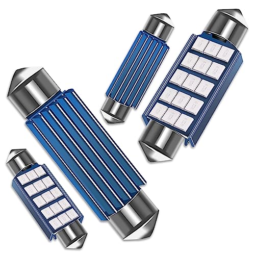 Pack de 4 bombillas LED 578 6500K 1.59 pulg azul