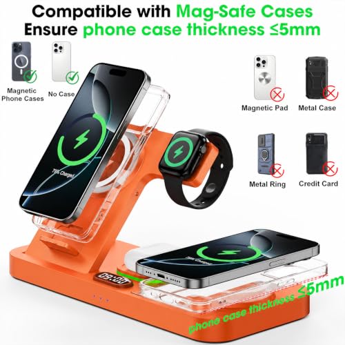 Image of Dual Phone Foldable Wireless Charging Station for Apple, Couple&Family Use