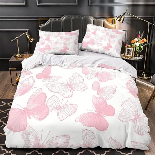 Parure de lit papillon 135x200 housse couette 3D douce - 4