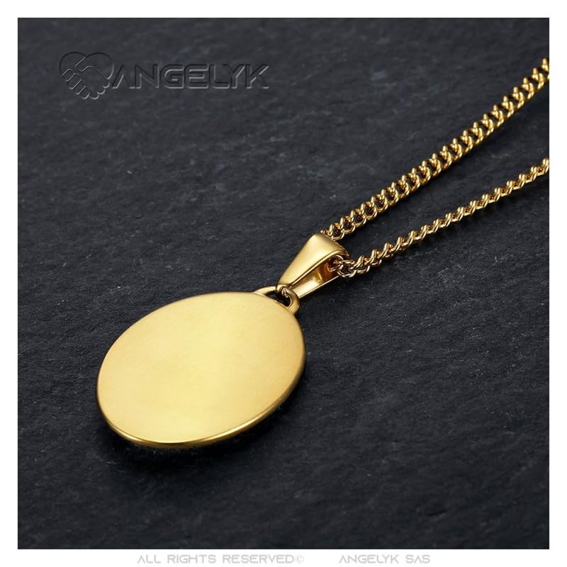 BOBIJOO Jewelry - Grand Pendentif du Sacré Coeur du Christ pour Homme 32x24mm Acier Inoxydable Or Chaîne 55cm