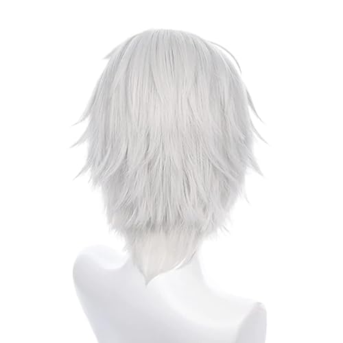Miniatura 5 de Gairyan Peluca corta para cosplay, unisex, disfraz de anime, peluca recta y esponjosa, pelo corto sintético en capas con flequillo, resistente al