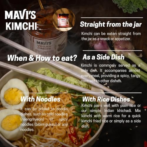 Image of MAVI's Radish Kimchi | Korean Kimchi | Artisanal Probiotic Pickle | 100% Natural, Organic & Vegan | No Preservatives, No Artificial Flavour or Colour | 500g | Pack of 2