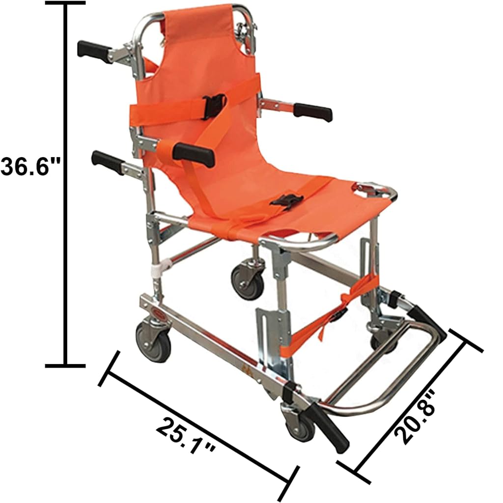 Sedia per barella per Scale cingolate per Uso di Emergenza Sedia a rotelle per Salire e scendere Le Scale Carrello per barella Pieghevole