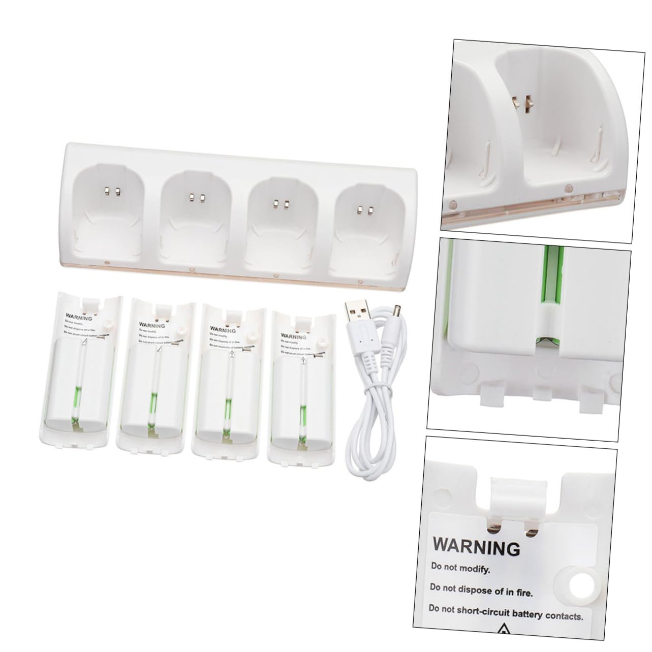 HOMSFOU 1juego Cargador De Batería Recargable De Ranuras Adaptador Compacto USB para AA y AAA Diseño Ligero y Portátil Color