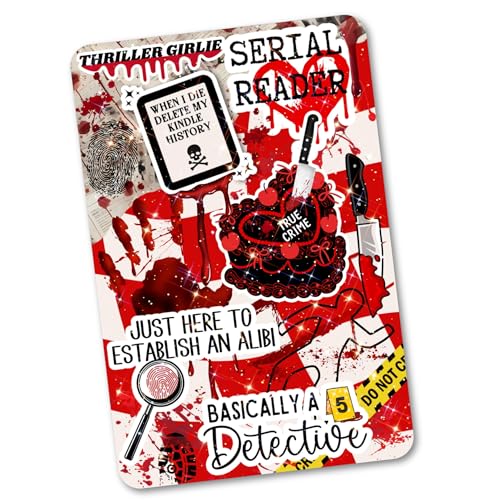 True Crime Kindle Insert | Bookish Murder Mystery Kindle Stickers | Thriller Horror Booktok Stickers Clear Case Insert | Book Gifts (Kindle 11th Generation PAPERWHITE 6.8