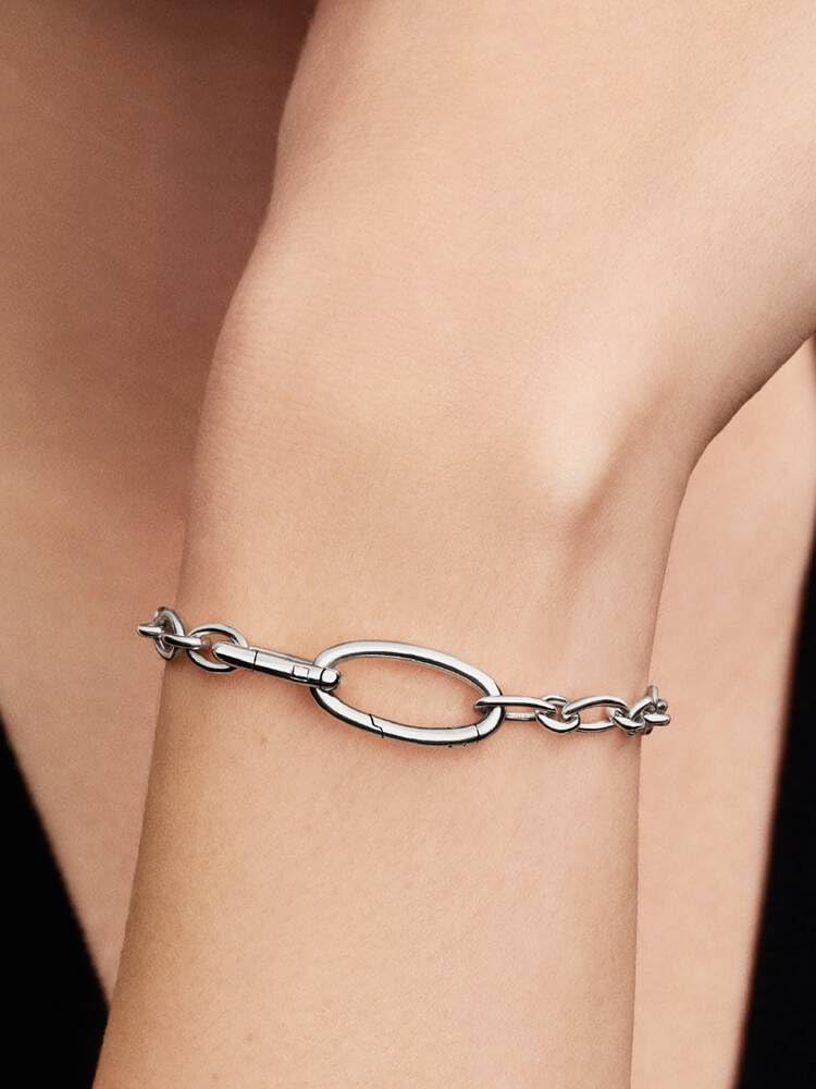Sterling silver oval link bracelet