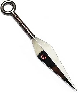 FAYAIALO Minato Kunai 8.7 inches Uzumaki Kakashi Namikaze Kunai Real Metal Ninja Cosplay Figure Model Keychain Collection Silver, Silver, 8.7 inches