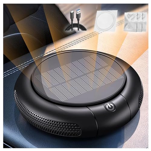 空気清浄機 たばこ用 強力 , アロマディフューザー 車 , 2 In 1 太陽光発電を搭載 , HEPAフィルター パワフル浄化 除菌脱臭 花粉対策 マイナスイオン ハウスダスト タバコ PM2.5 静音 (空気清浄機フィルター2枚付き)