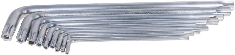 Utoolmart 9pcs Torx Wrench Set T10-T50 Long Arm Star Key Allen Wrench Set T10, T15, T20, T25, T27, T30, T40, T45, T50, Chrome Vanadium Steel